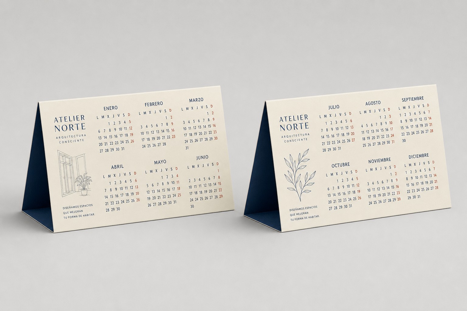 Calendarios de sobremesa peana